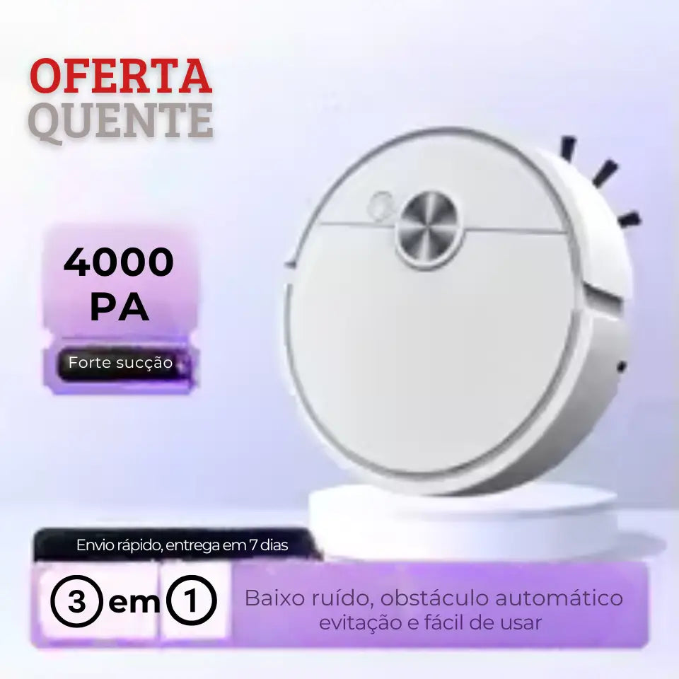 Robô Aspirador Essencial - Potência 4000 Pa e Sem Fios para Limpeza Completa