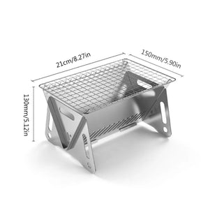 Fogão Dobrável para Churrasco Essencial – Aço Inoxidável, Portátil e Resistente